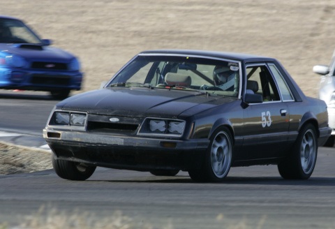 1986 Mustang LX on a Road Course